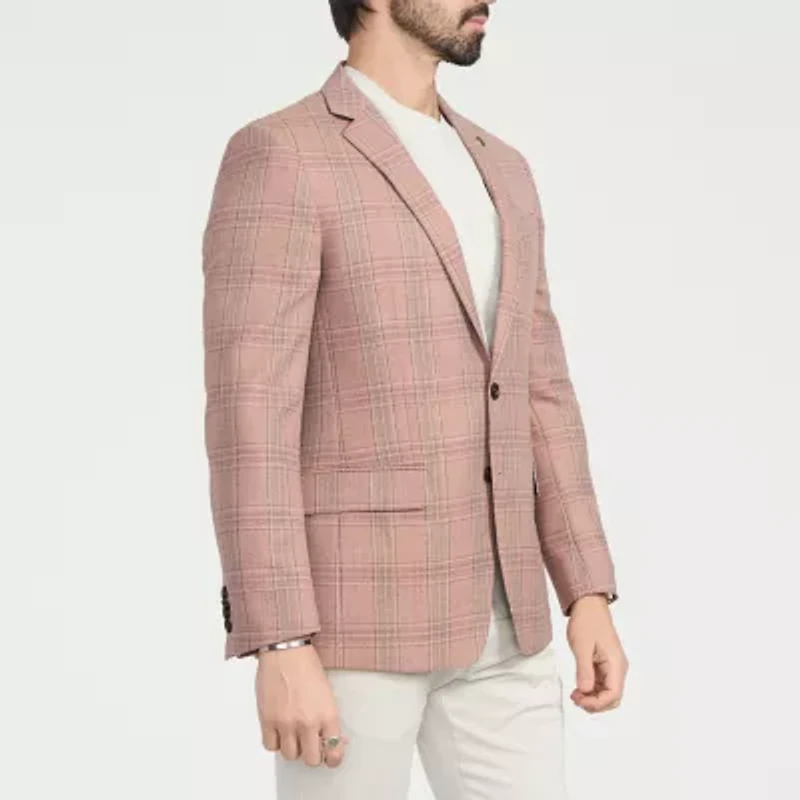 CRICKETEER™ Mens Plaid Stretch Fabric Sport Coat