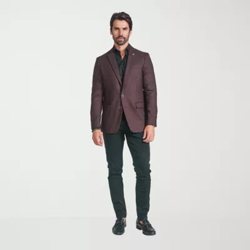 CRICKETEER™ Mens Checked Stretch Fabric Sport Coat