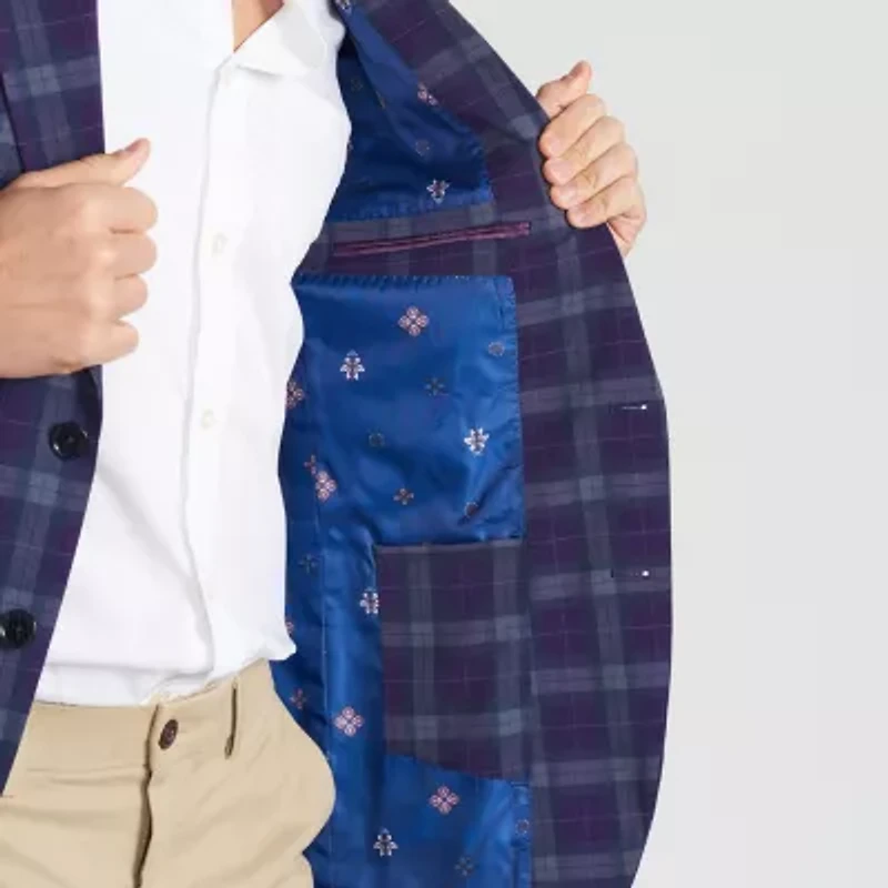 CRICKETEER™ Mens Plaid Stretch Fabric Sport Coat