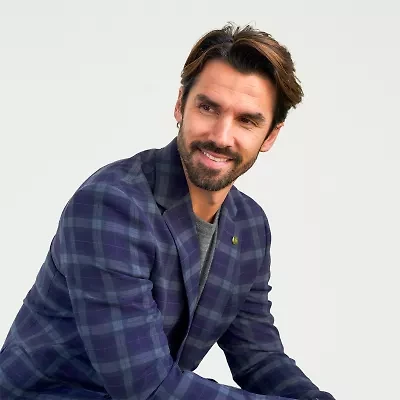 CRICKETEER™ Mens Plaid Stretch Fabric Sport Coat