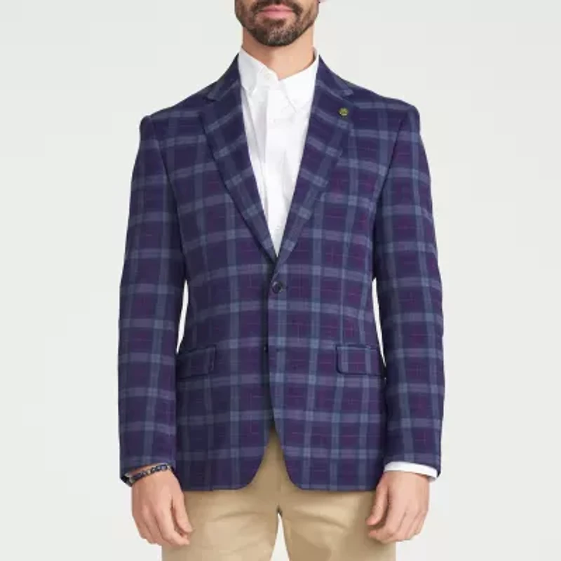 CRICKETEER™ Mens Plaid Stretch Fabric Sport Coat