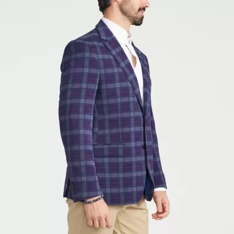 CRICKETEER™ Mens Plaid Stretch Fabric Sport Coat
