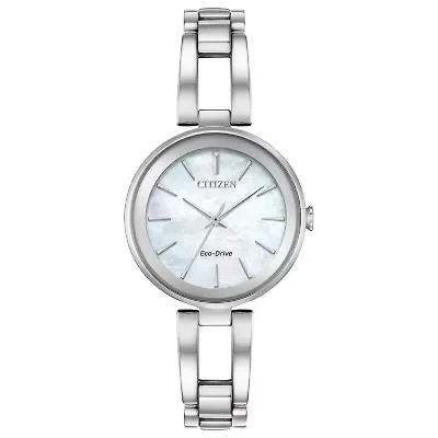 Citizen Axiom Womens Silver Tone Stainless Steel Bracelet Watch Em0630-51d