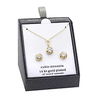 Sparkle Allure Womens Cubic Zirconia 14K Gold Over Brass Knot 2-pc. Jewelry Set