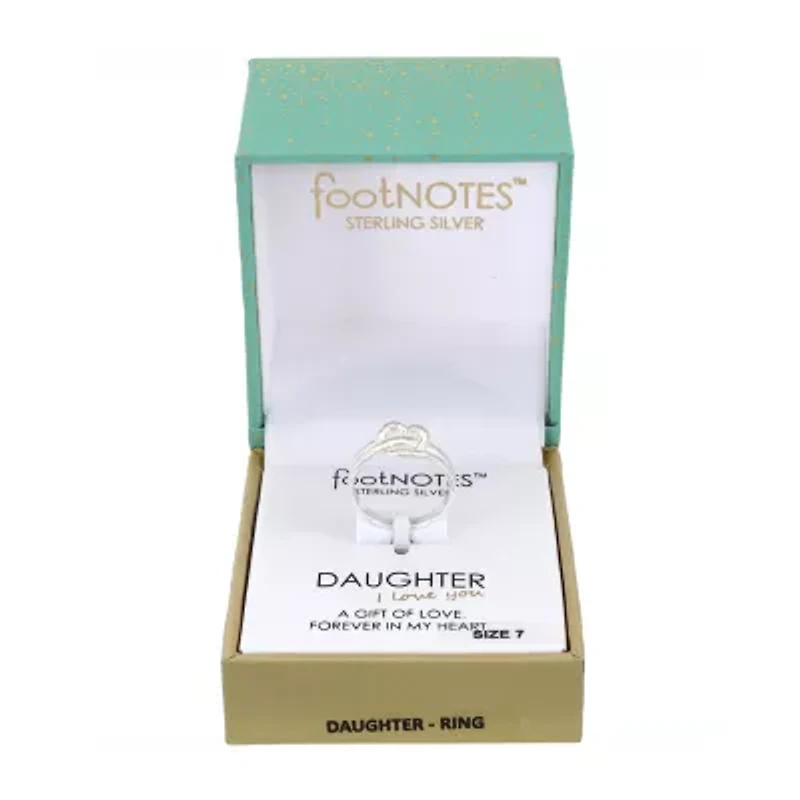 Footnotes Daughter Womens 5MM Sterling Silver Heart Band