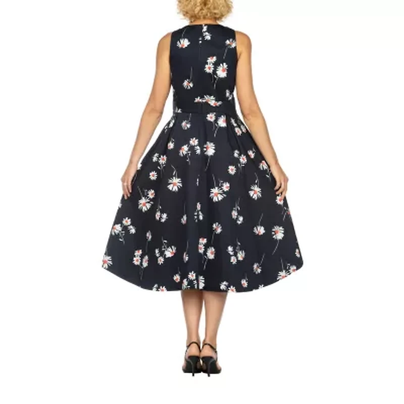 Giovanna Signature Womens High-Low Crew Neck Sleeveless Fit + Flare Dress