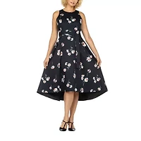 Giovanna Signature Womens High-Low Crew Neck Sleeveless Fit + Flare Dress