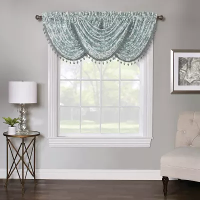Regal Home Regency Watercolor Floral Rod Pocket Valance