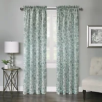 Regal Home Regency Watercolor Floral Rod Pocket Light-Filtering Single Curtain Panel