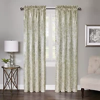 Regal Home Regency Watercolor Floral Rod Pocket Light-Filtering Single Curtain Panel