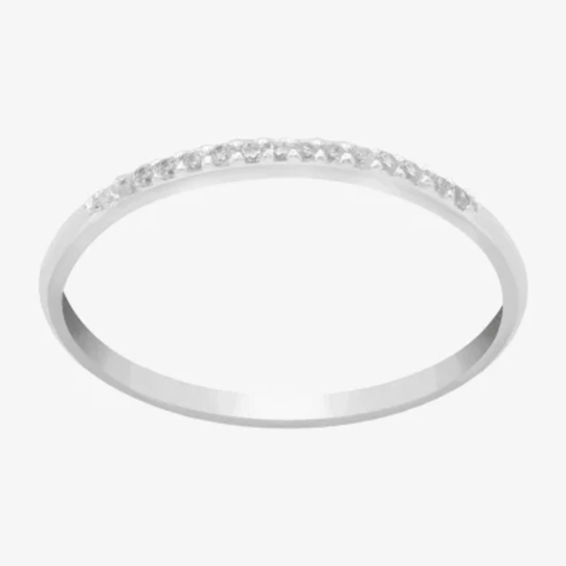 Itsy Bitsy Womens Cubic Zirconia Sterling Silver Hypoallergenic Delicate Band
