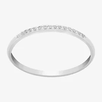 Itsy Bitsy Womens Cubic Zirconia Sterling Silver Hypoallergenic Delicate Band