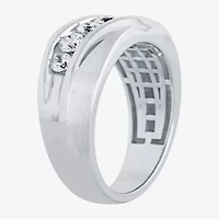 (H-I / I1) Mens 5MM 1 CT. T.W. Lab Grown White Diamond 10K Gold Wedding Band