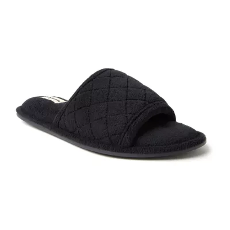 Dearfoams Beatrice Quilted Terry Womens Memory Foam Slip-On Slippers