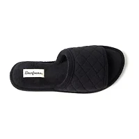 Dearfoams Beatrice Quilted Terry Womens Memory Foam Slip-On Slippers