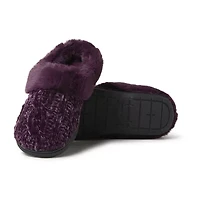 Dearfoams Claire Cable Knit Chenille Womens Memory Foam Clog Slippers
