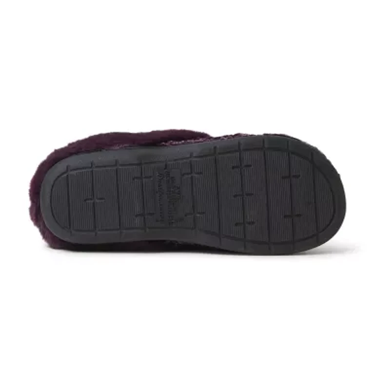 Dearfoams Claire Cable Knit Chenille Womens Memory Foam Clog Slippers