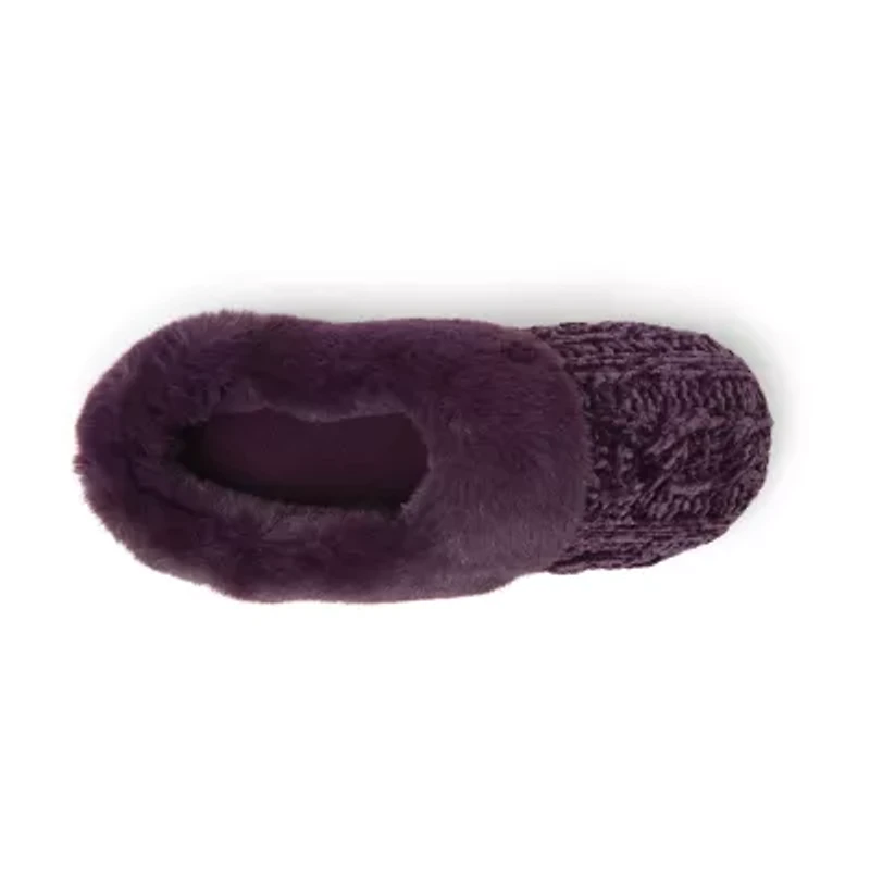 Dearfoams Claire Cable Knit Chenille Womens Memory Foam Clog Slippers