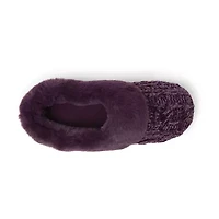 Dearfoams Claire Cable Knit Chenille Womens Memory Foam Clog Slippers
