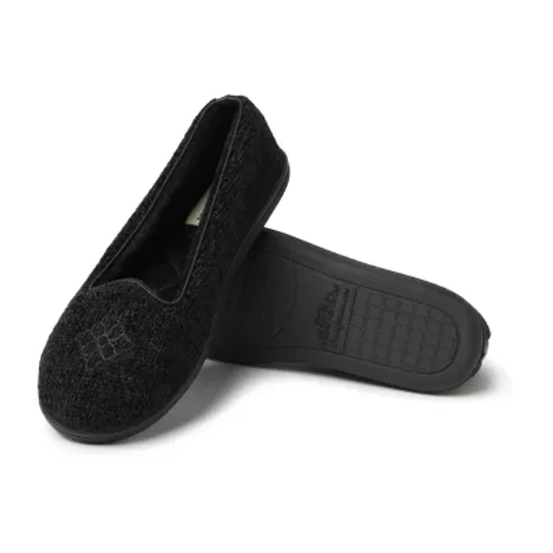 Dearfoams Rebecca Chenille Closed Back Womens Memory Foam Slip-On Slippers