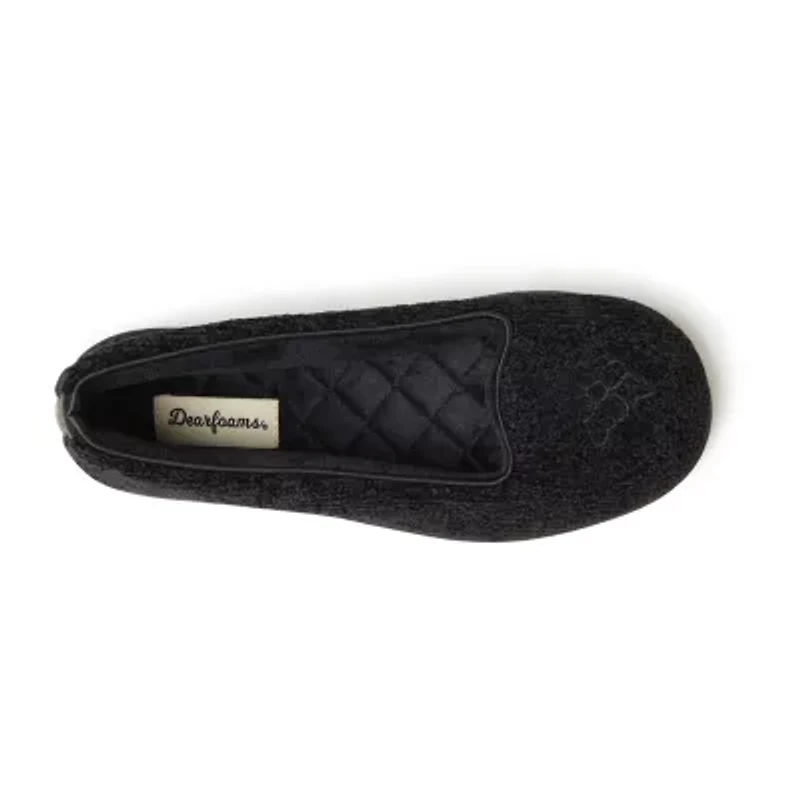 Dearfoams Rebecca Chenille Closed Back Womens Memory Foam Slip-On Slippers