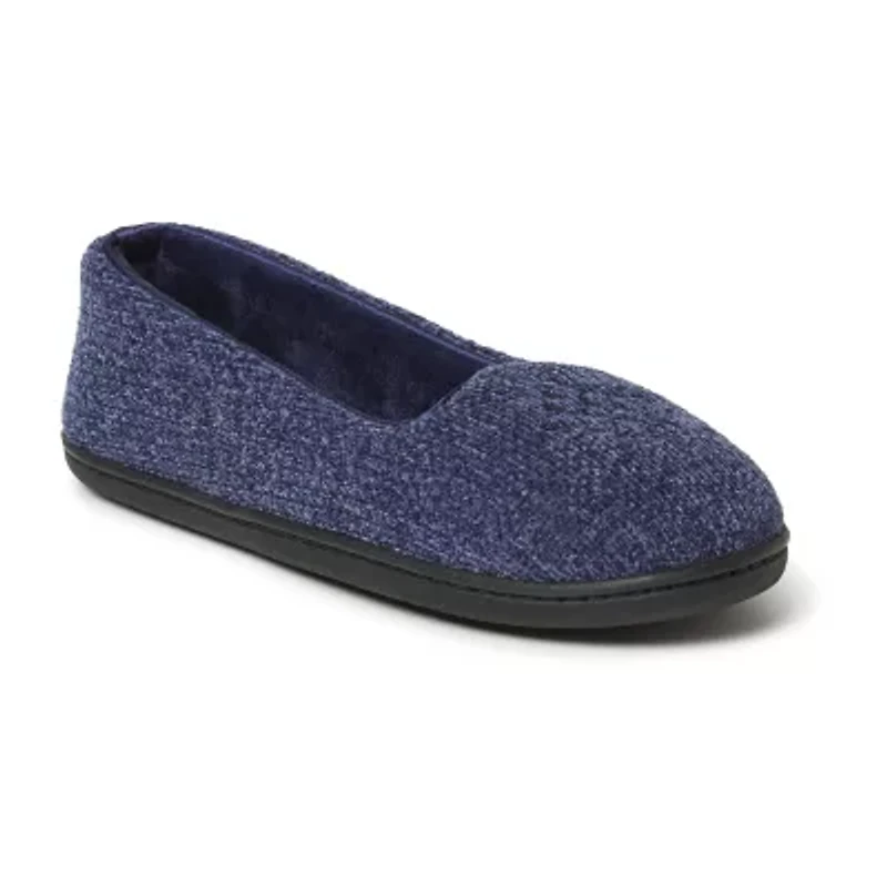 Dearfoams Rebecca Chenille Closed Back Womens Memory Foam Slip-On Slippers