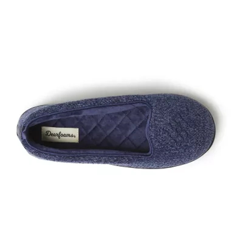 Dearfoams Rebecca Chenille Closed Back Womens Memory Foam Slip-On Slippers