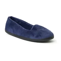 Dearfoams Rebecca Microfiber Velour Closed Back Womens Memory Foam Slip-On Slippers