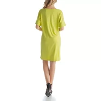 24seven Comfort Apparel Womens Short Sleeve A-Line Dress