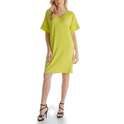 24seven Comfort Apparel Womens Short Sleeve A-Line Dress