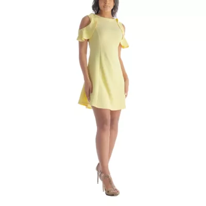24seven Comfort Apparel Womens Short Sleeve A-Line Dress