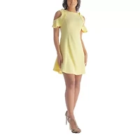 24seven Comfort Apparel Womens Short Sleeve A-Line Dress