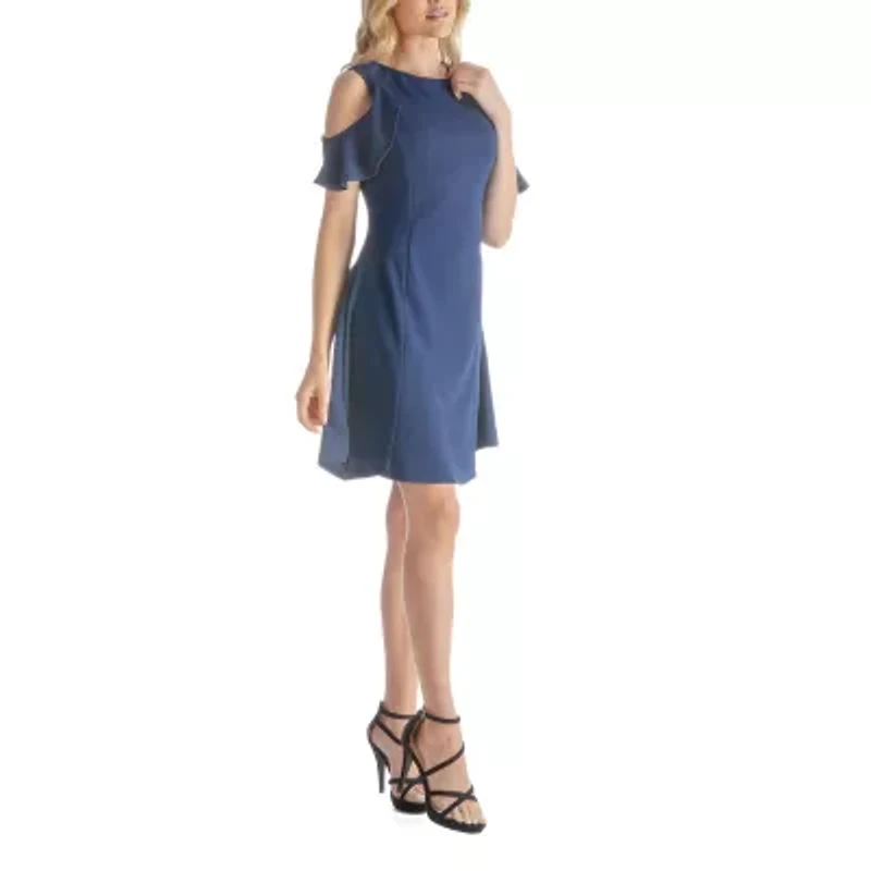 24seven Comfort Apparel Womens Short Sleeve A-Line Dress