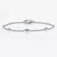 10K White Gold 7 1/2 Inch Solid Link Bracelet