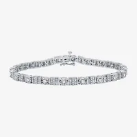 Womens CT. T.W. Natural White Diamond 10K White Gold 7.5 Inch Tennis Bracelet