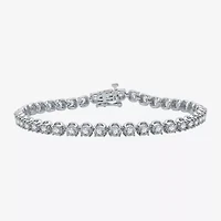 H-I / I1) Womens CT. T.W. Lab Grown White Diamond 10K White Gold 7. Inch Tennis Bracelet