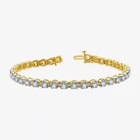 Womens 3 CT. T.W. Natural White Diamond 10K Gold 7.5 Inch Tennis Bracelet