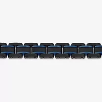Mens Two-Tone Stainless Steel Textured Bracelet