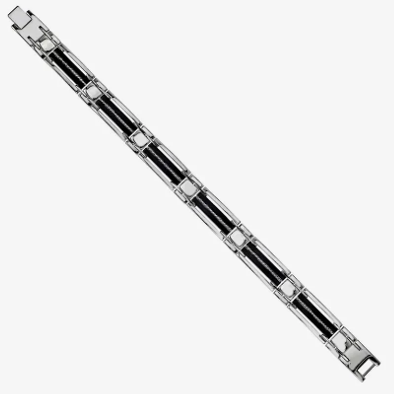 Mens Stainless Steel Solid 8 1/2 Inch Link Bracelet