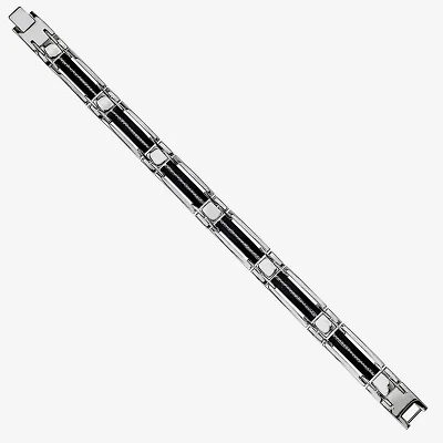 Mens Stainless Steel Solid 8 1/2 Inch Link Bracelet