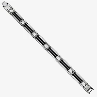 Mens Stainless Steel Solid 8 1/2 Inch Link Bracelet