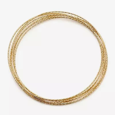 Made in Italy Womens 10K Gold Over Silver Bangle Bracelet