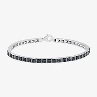 Womens 1 CT. T.W. Natural Black Diamond Sterling Silver 7.25 Inch Tennis Bracelet