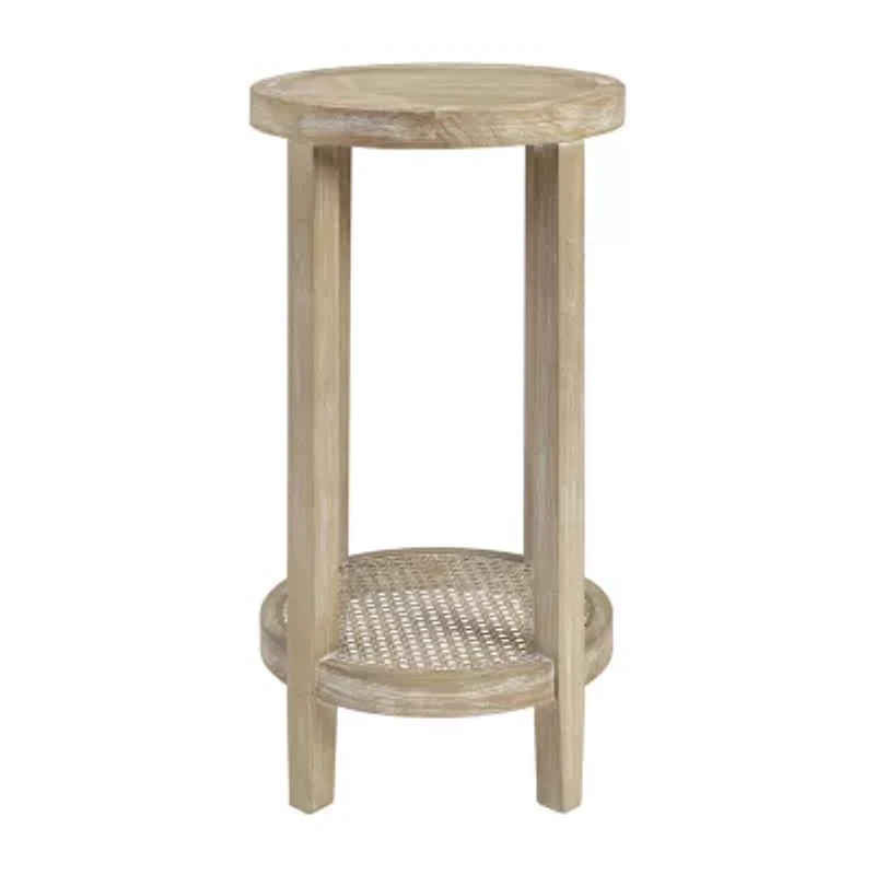 Martha Stewart Harley Round Cane Chairside Table
