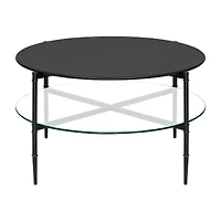 Martha Stewart Caroline Glass Top Storage Glass Coffee Table
