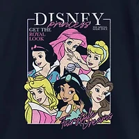 Disney Little & Big Kid Girls Crew Neck Short Sleeve Regular Fit Princess Graphic T-Shirt