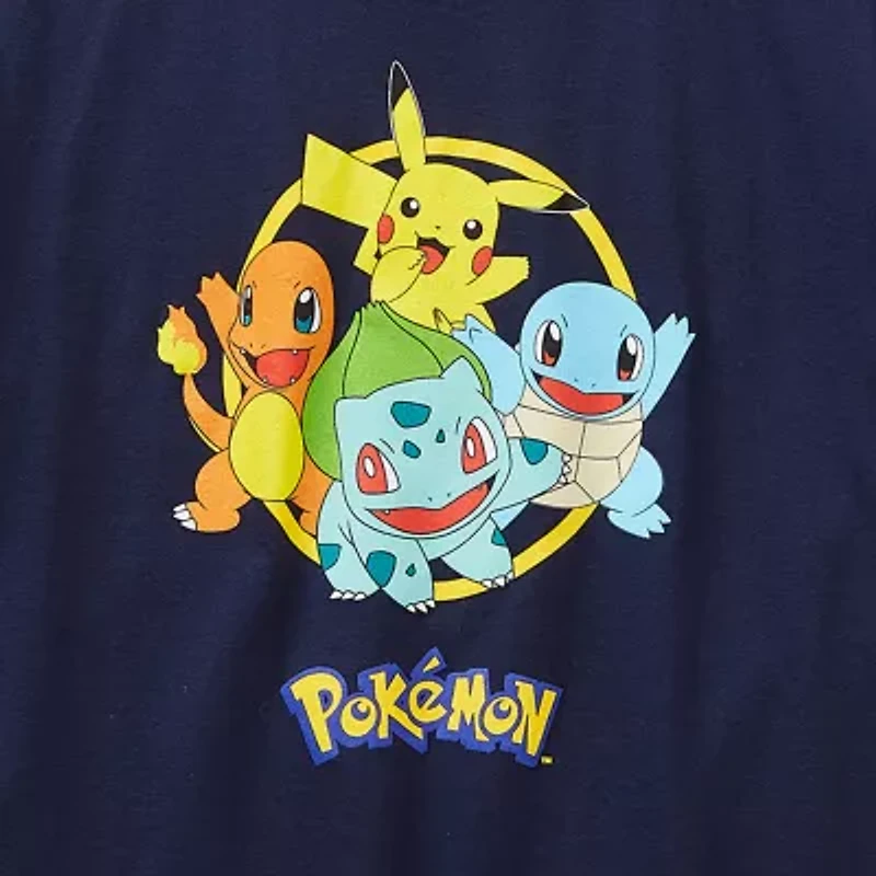 Little & Big Kid Boys Crew Neck Short Sleeve Regular Fit Pokeman Graphic T-Shirt