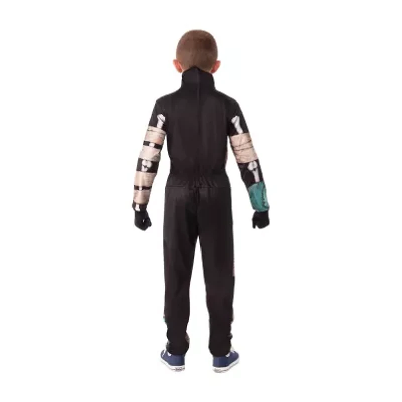 Little & Big Kid Boys Half Masked Skeleton Costume