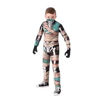 Little & Big Kid Boys Half Masked Skeleton Costume