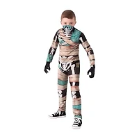 Little & Big Kid Boys Half Masked Skeleton Costume